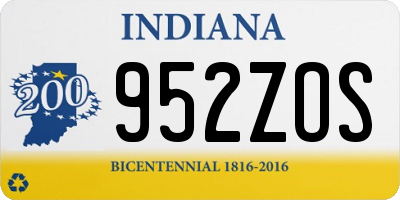 IN license plate 952ZOS