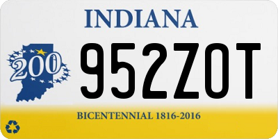 IN license plate 952ZOT