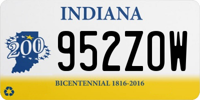 IN license plate 952ZOW