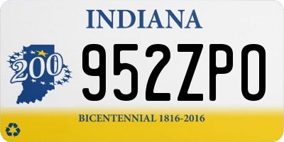 IN license plate 952ZPO
