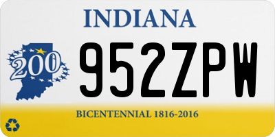 IN license plate 952ZPW
