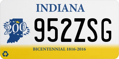 IN license plate 952ZSG