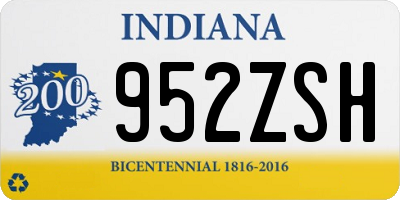 IN license plate 952ZSH