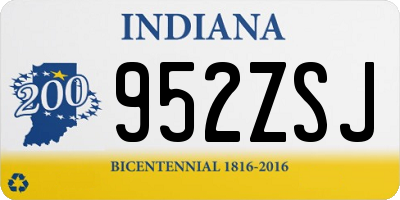 IN license plate 952ZSJ