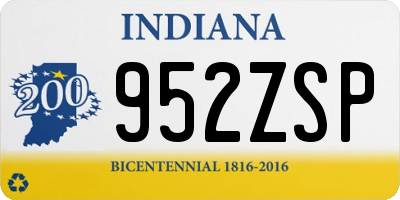IN license plate 952ZSP