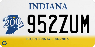 IN license plate 952ZUM