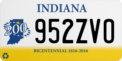 IN license plate 952ZVO