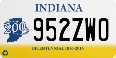 IN license plate 952ZWO
