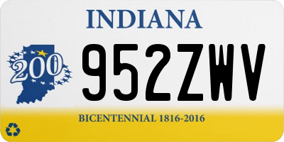 IN license plate 952ZWV