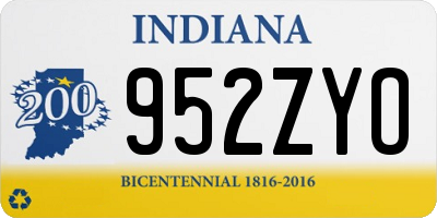 IN license plate 952ZYO