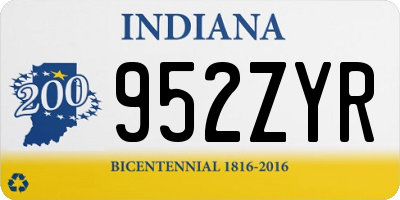 IN license plate 952ZYR