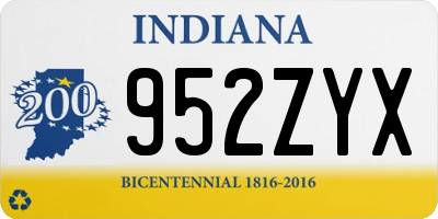 IN license plate 952ZYX