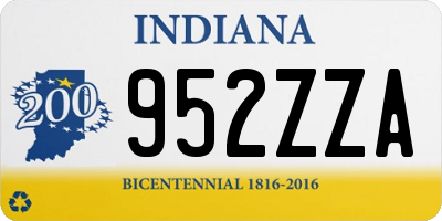 IN license plate 952ZZA