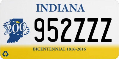 IN license plate 952ZZZ