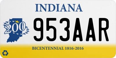 IN license plate 953AAR