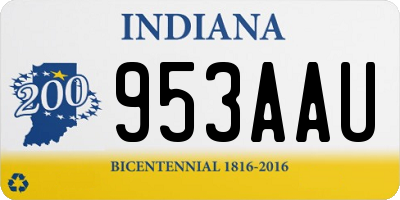 IN license plate 953AAU