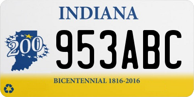 IN license plate 953ABC