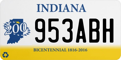 IN license plate 953ABH