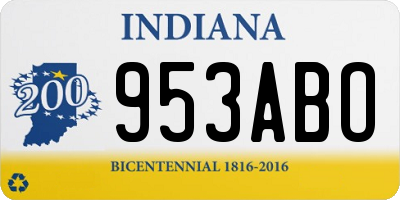 IN license plate 953ABO