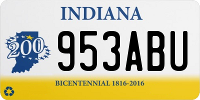 IN license plate 953ABU