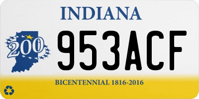 IN license plate 953ACF