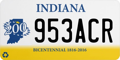 IN license plate 953ACR
