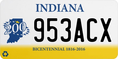 IN license plate 953ACX