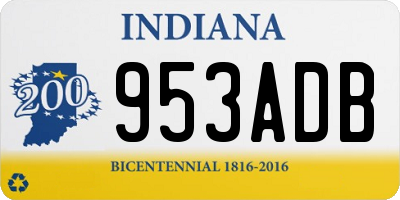 IN license plate 953ADB