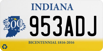 IN license plate 953ADJ