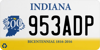 IN license plate 953ADP