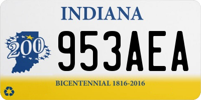 IN license plate 953AEA