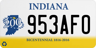 IN license plate 953AFO