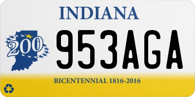 IN license plate 953AGA