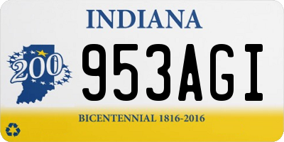 IN license plate 953AGI