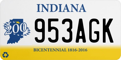 IN license plate 953AGK