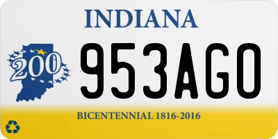 IN license plate 953AGO