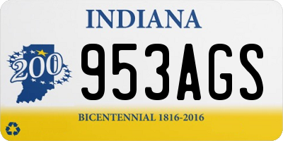 IN license plate 953AGS