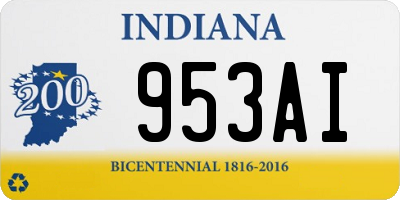 IN license plate 953AI