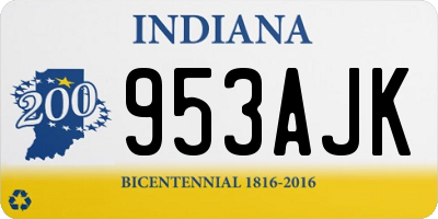 IN license plate 953AJK