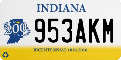 IN license plate 953AKM