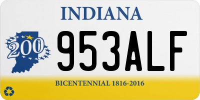 IN license plate 953ALF
