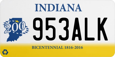 IN license plate 953ALK