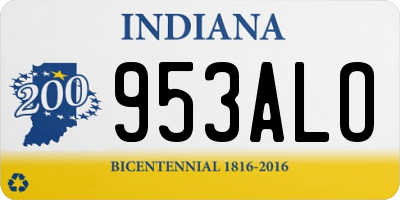 IN license plate 953ALO