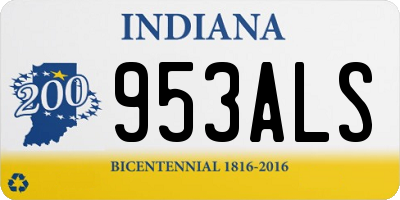 IN license plate 953ALS
