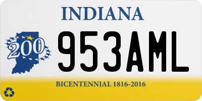 IN license plate 953AML
