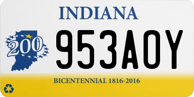 IN license plate 953AOY
