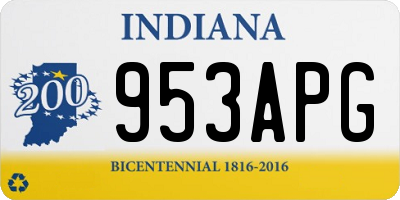 IN license plate 953APG
