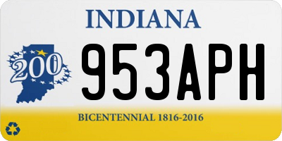 IN license plate 953APH