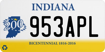 IN license plate 953APL