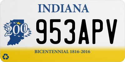 IN license plate 953APV